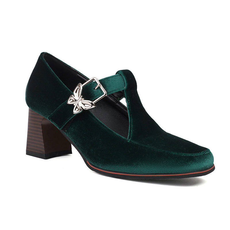 Womens Fashionable Chunky-heel High Heels With Buckles foto 3