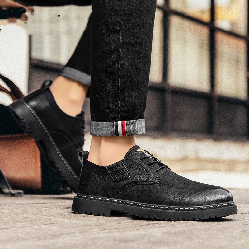 Business British Style Soft Bottom Casual Leather Shoes Male foto 4