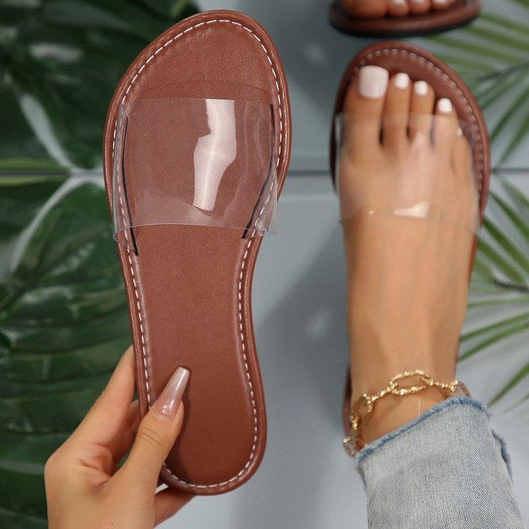 Women's Fashion Personality Flat Transparent Slippers foto 3