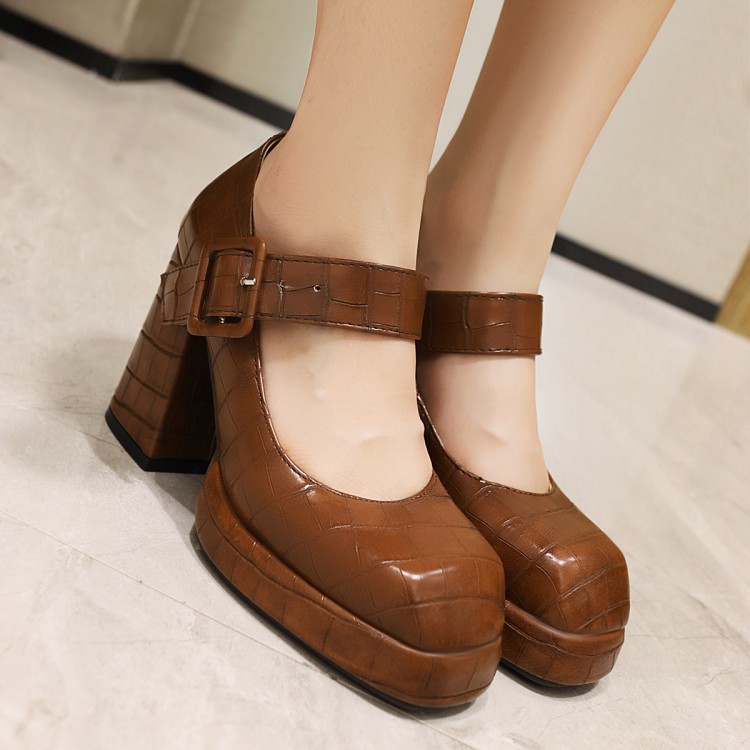 Women's Pure Color All-matching Chunky Heel High Heels foto 3