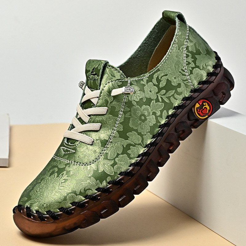 Leather Large Size Flat Bottom Casual Shoes foto 4