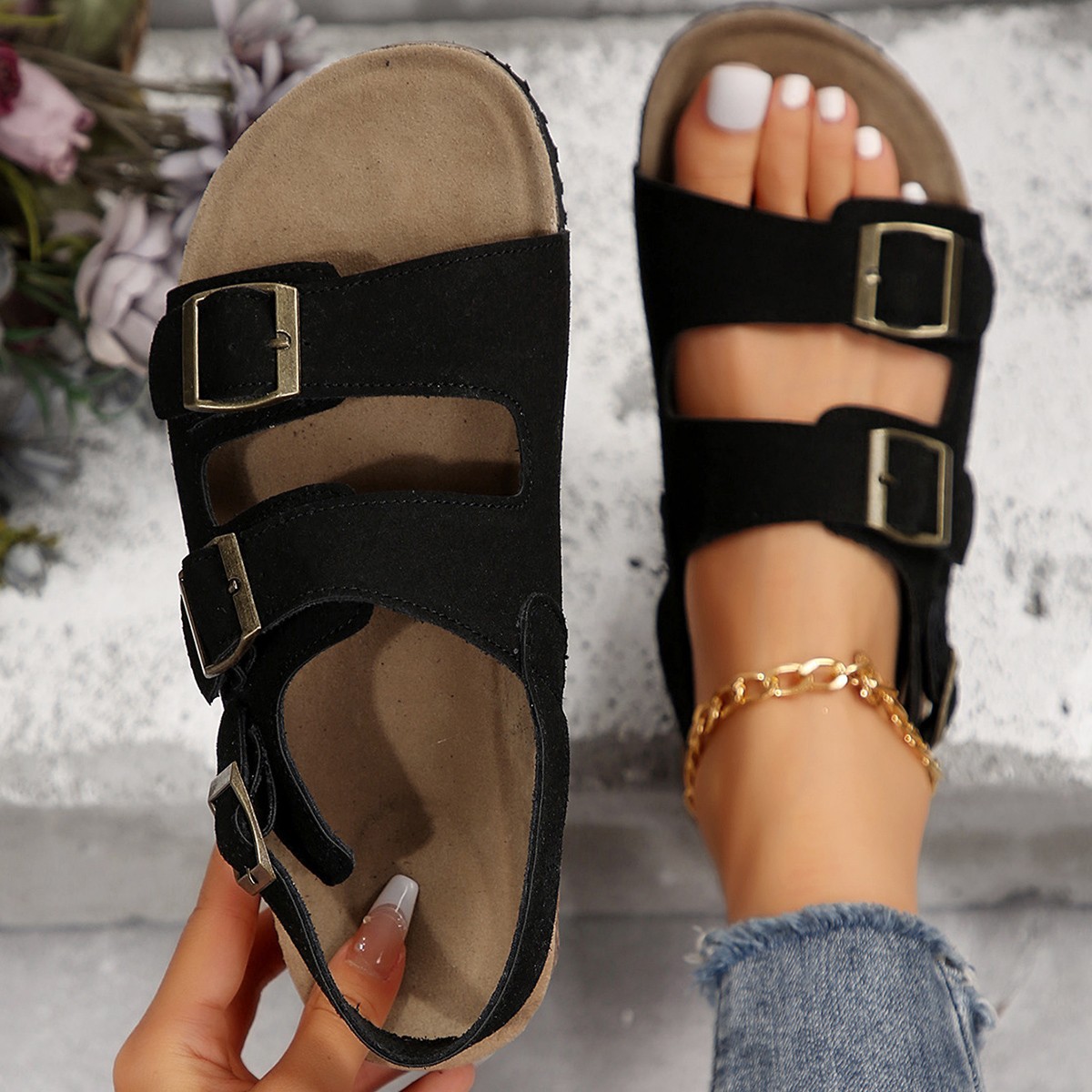 Cork Beach Sandals Korean Style Women's Sandals foto 2