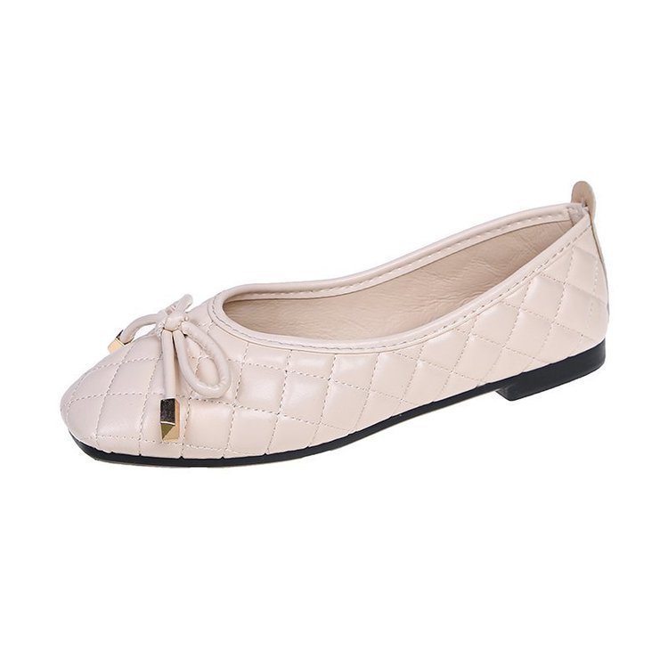 Ladies New Bow Flat Bottom Square Toe Soft Bottom Pumps foto 5