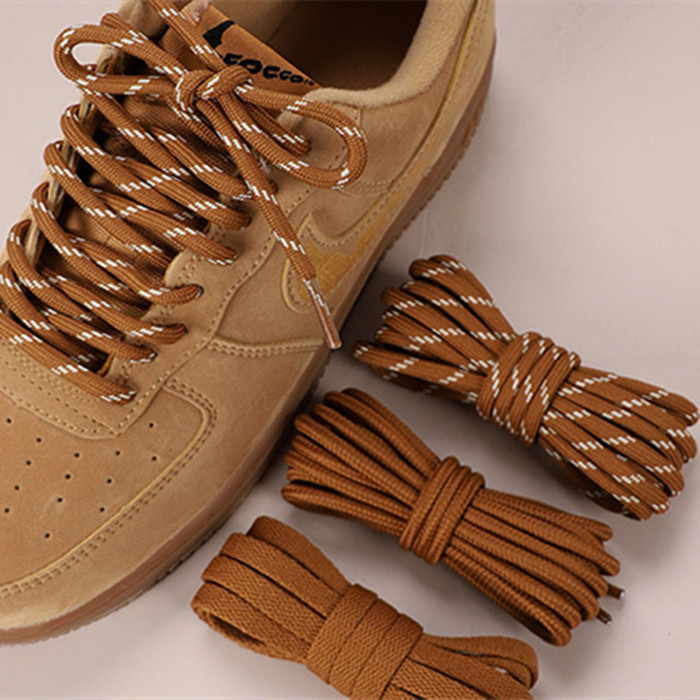 Wheat-colored Shoelace Flat Round Martin Boots Unisex Shoes Rope foto 3