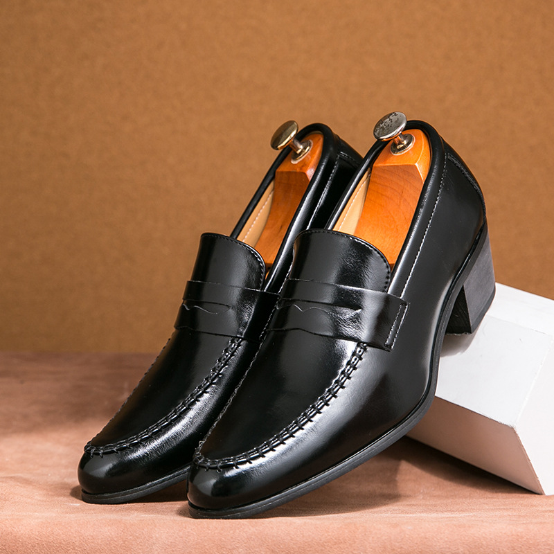 Men's All-match Fashion Pointed Solid Color Leather Shoes foto 5