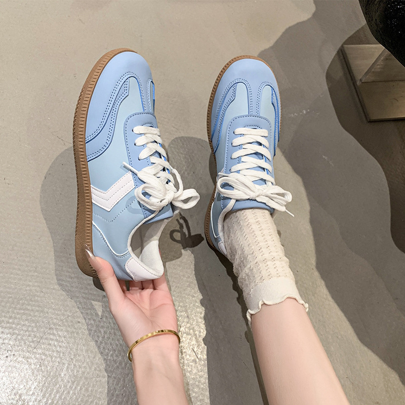 Women's Retro Colorblock Sneakers Flat Bottom Pumps foto 3
