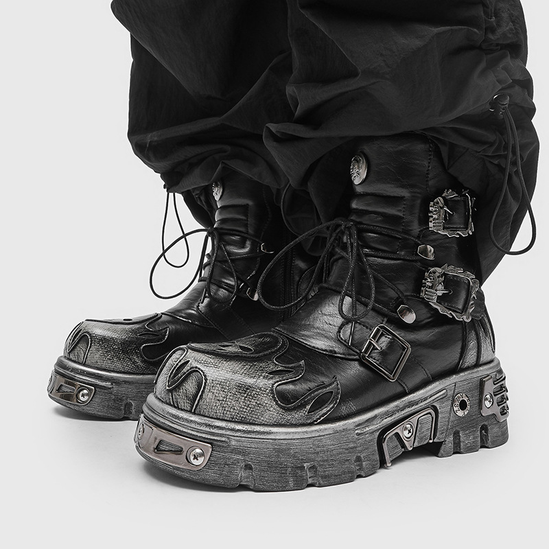 Retro Dark Punk-style Metal Shoes