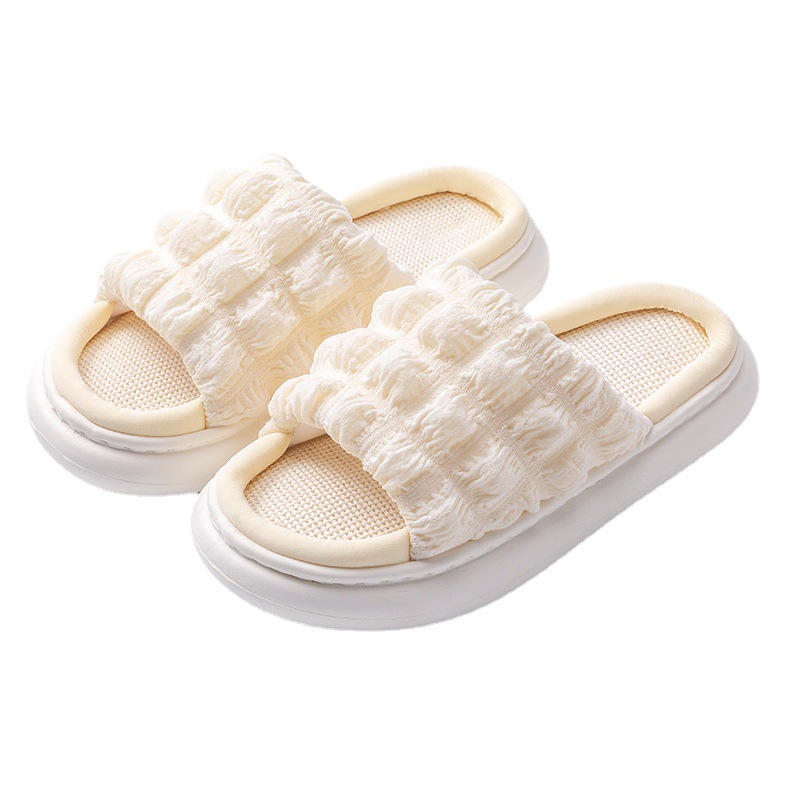 EVA Thick-soled Linen Slippers Women's Mute Soft-soled Slippers foto 2