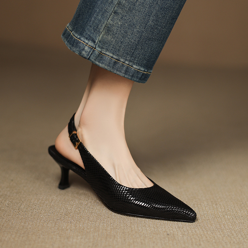 Sheepskin Solid-color Elegant Pointed-toe Shoes