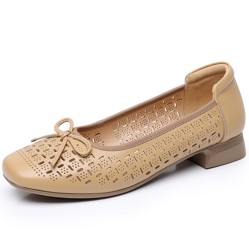 Summer Genuine Leather Breathable Low-cut Women's Shoes foto 2