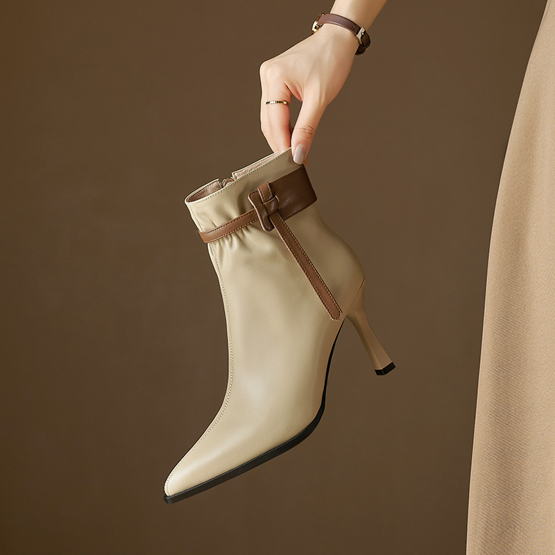 Minimalist And Elegant Women's Pointed-Toe Stiletto Martin Boots foto 5