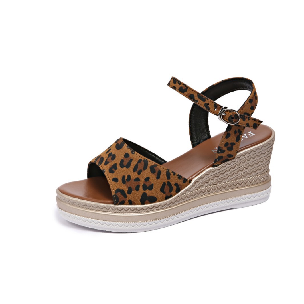 Wedge Leopard Print Large Size Shoes foto 3