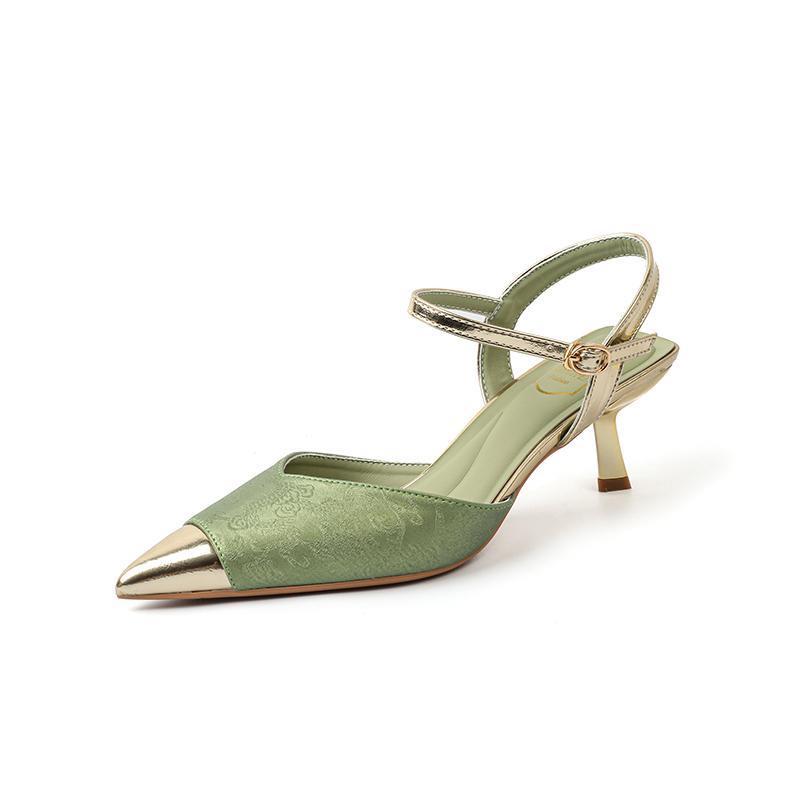Women's Shoes Real Leather High-heeled Sandal Pointed Toe foto 4