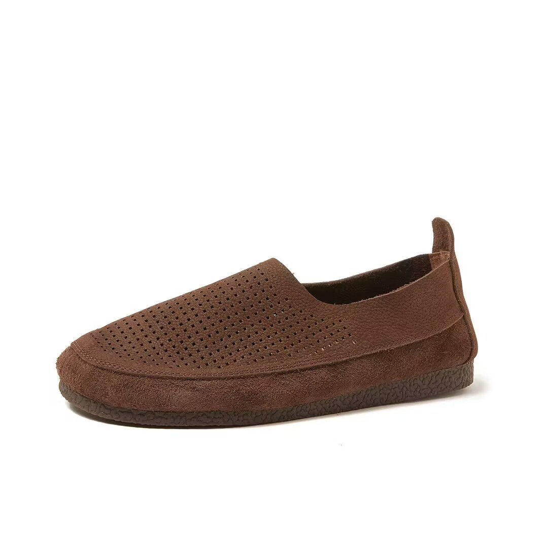 Retro Authentic Leather Hollow Out Men's Shoes foto 4