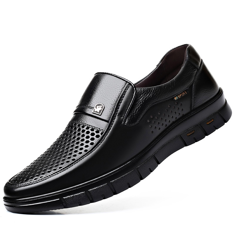 Men's Casual Leather Shoes Soft Bottom foto 4