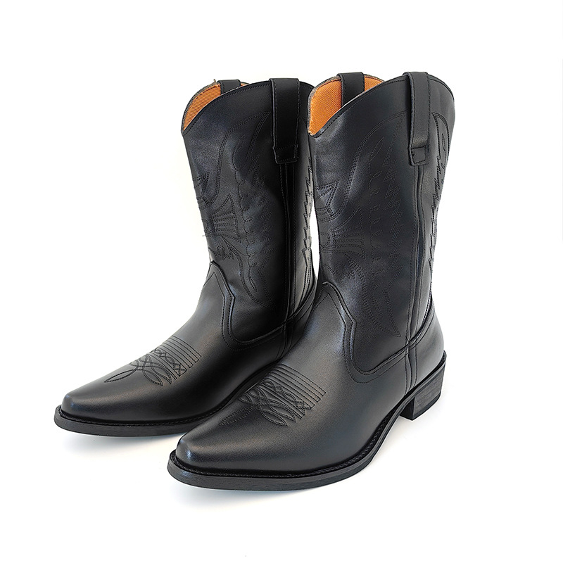 European And American Men's And Women's Embroidered Pointed High Heel Western Cowboy Boot foto 2
