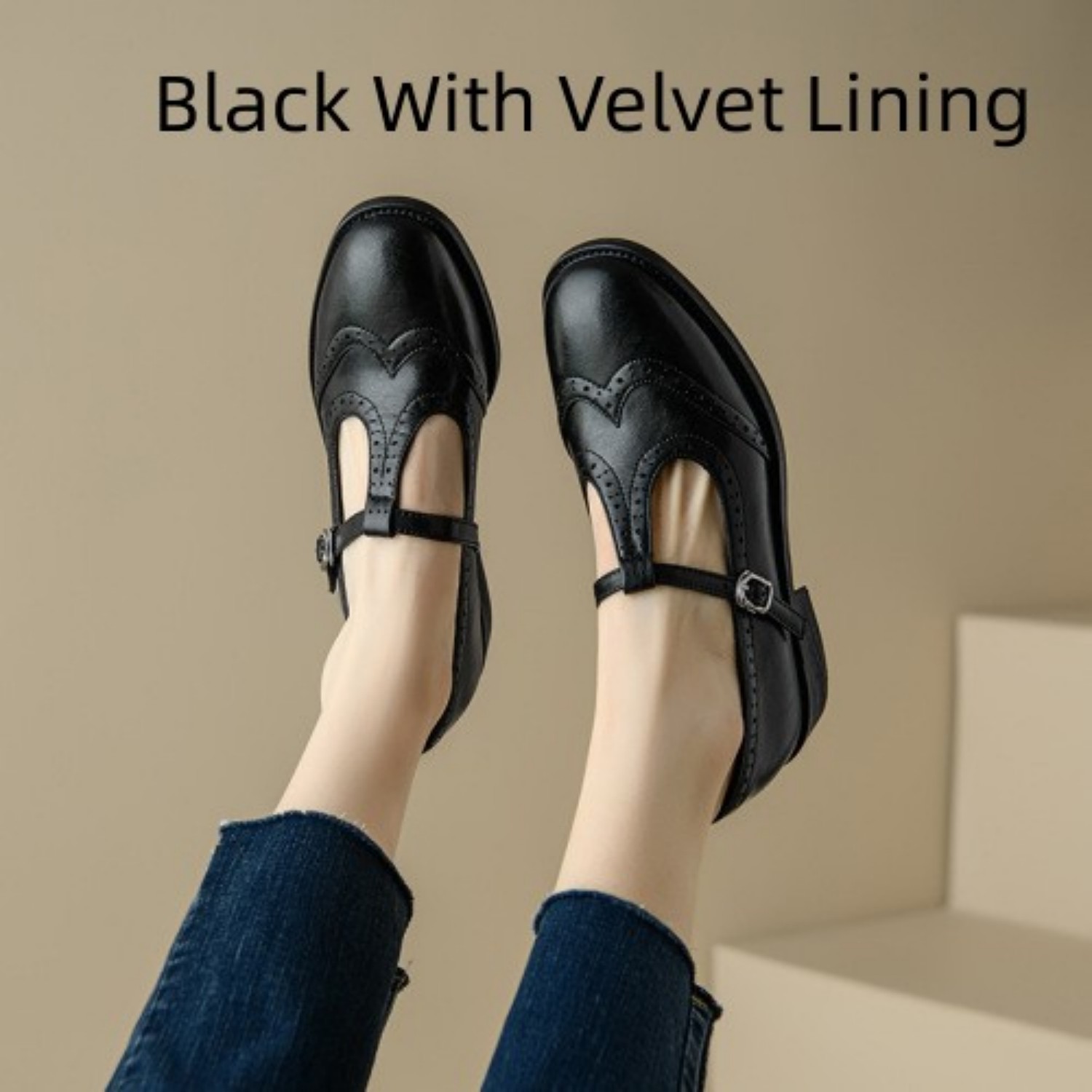 Retro Round Head T Shape Mary Jane Shoes Women foto 2