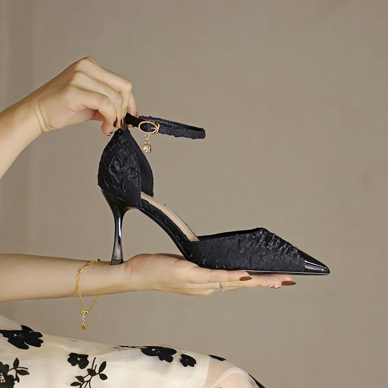 Women's Versatile Satin Anti-Collision High Heels foto 5