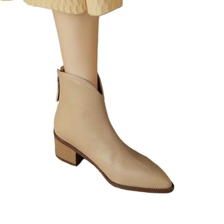 Brown French Short Boots For Women Spring And Summer foto 2