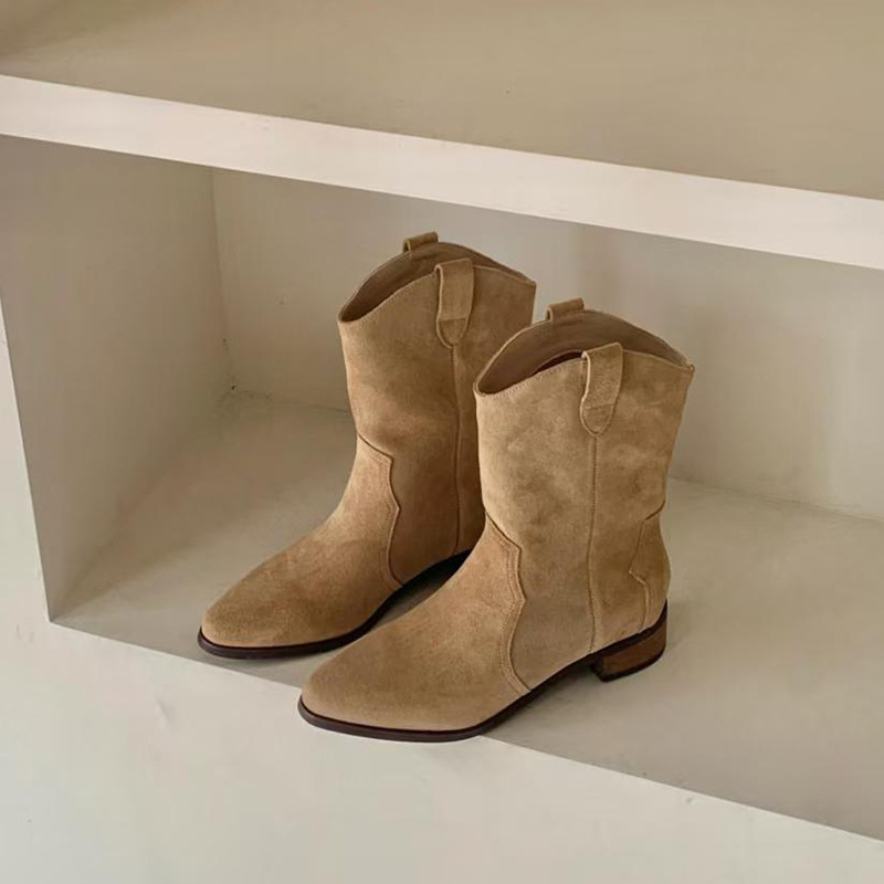 Pointed Toe Chunky Heel Western Cowboy Boot Women's Fashion Temperament foto 4