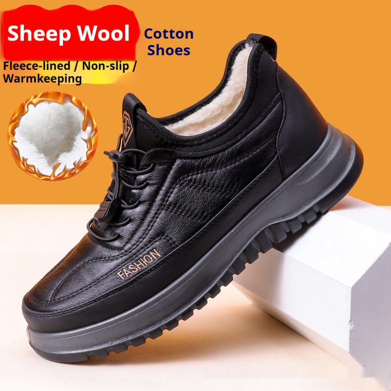 Mens Fleece-Lined Warm Soft-Soled Casual Sneakers foto 4
