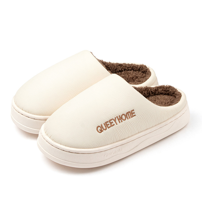 Winter Cotton Waterproof Outdoor Slippers Home Non-slip Winter Fleece-lined Men's Platform foto 2