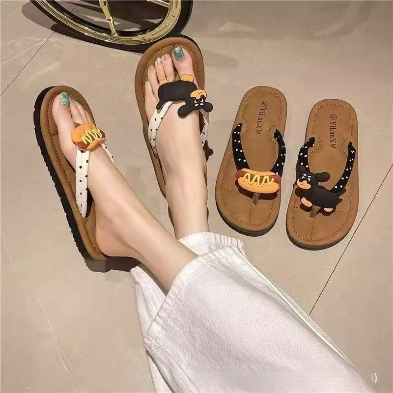 Cute Herringbone Non-slip Summer Outdoor Instagram-style Flip-flops Fashionable Soft-soled Beach Slippers foto 4