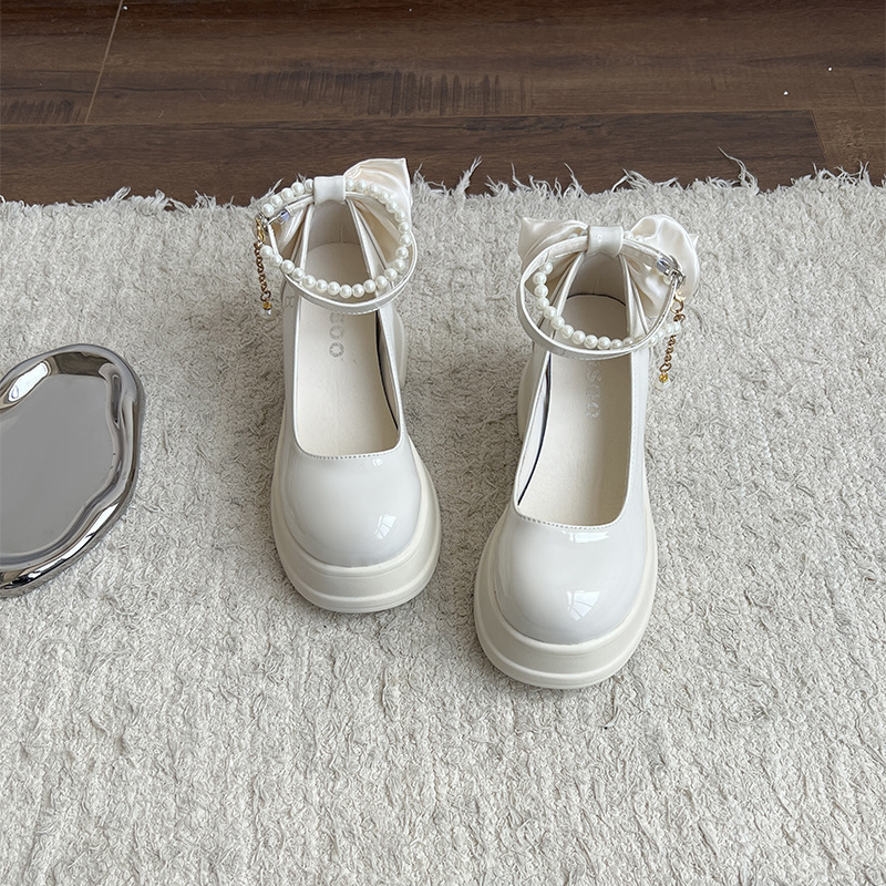 Sweet French Chunky Heel Mary Jane Shoes Shallow Mouth All-matching foto 5