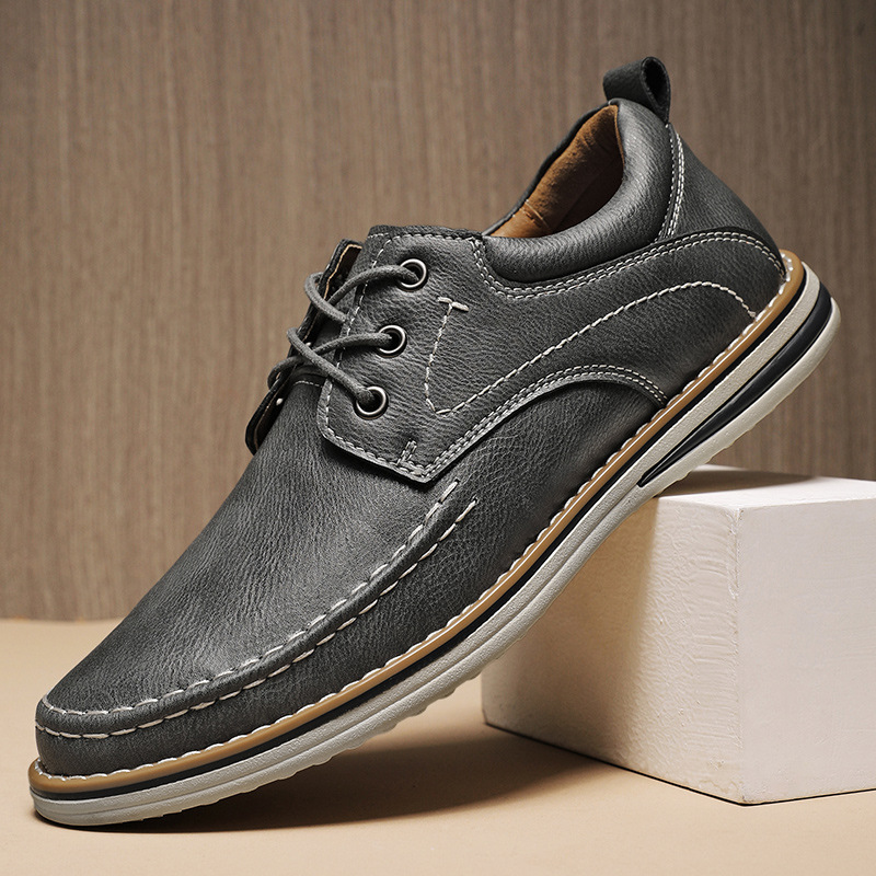 Men's Casual Leather Shoes Genuine Leather Plus Size Breathable Trendy Shoes Casual Leather Shoes foto 5
