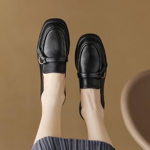 Autumn And Winter Round Toe Low Heel Slip-on Casual Women's Shoes foto 3