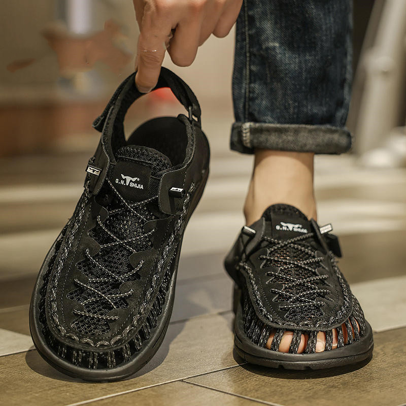 Men's Summer Woven Hollowed Sports Outdoor Stream Trekking Shoes Sandals foto 3