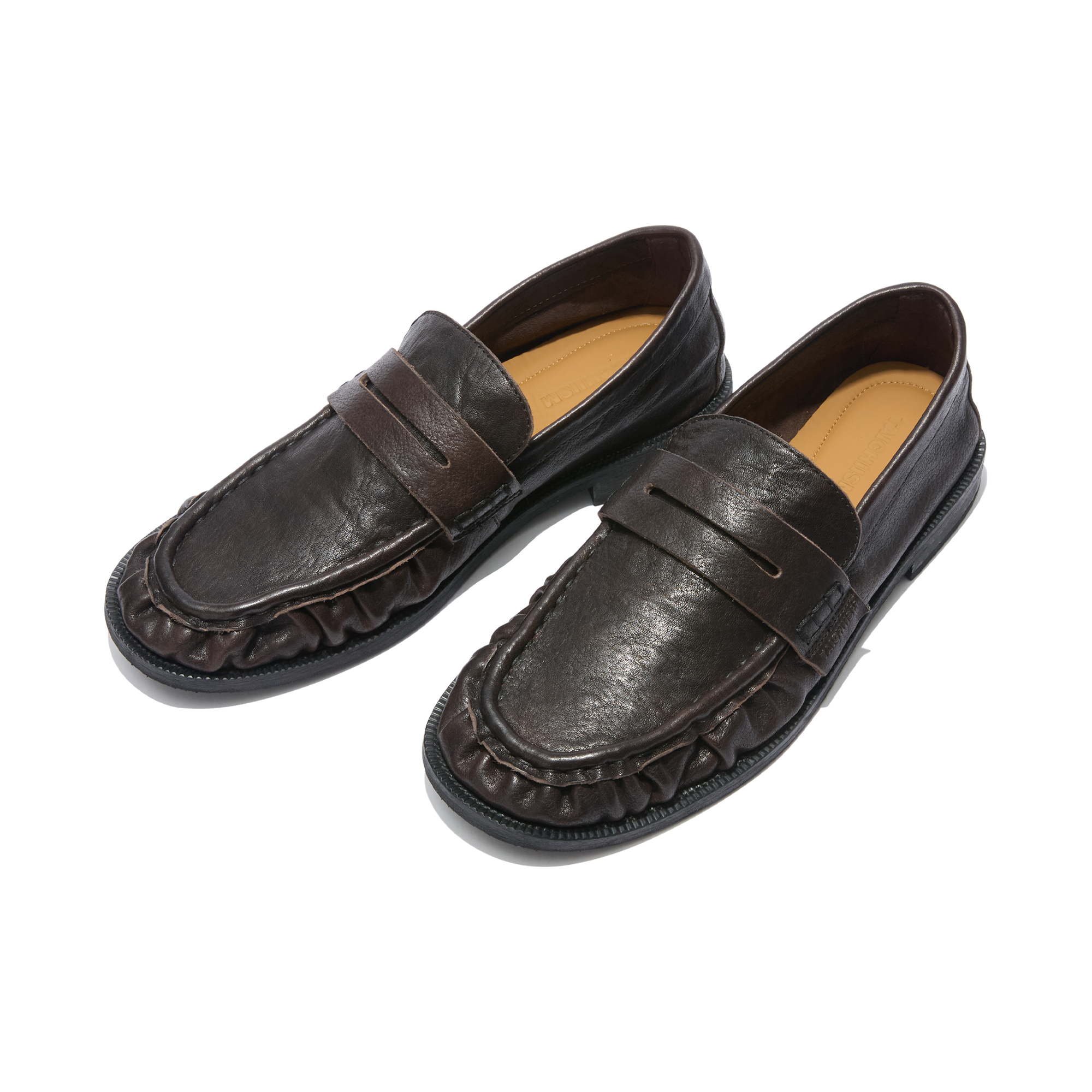 Mapi Neri Soft Crinkled Washed Leather Loafers foto 5