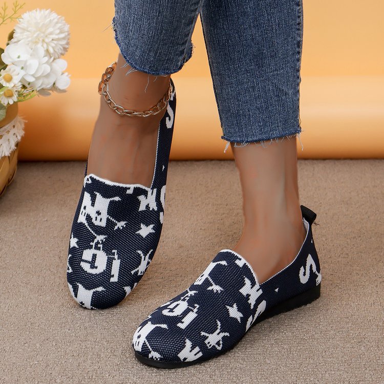 European And American Foreign Trade Plus Size Knit Breathable Low-top Shoes Women foto 3