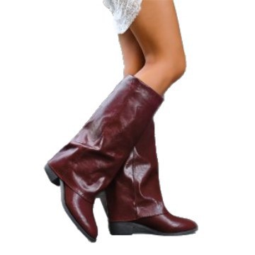 Retro Pointed Toe Slouch Boots foto 4