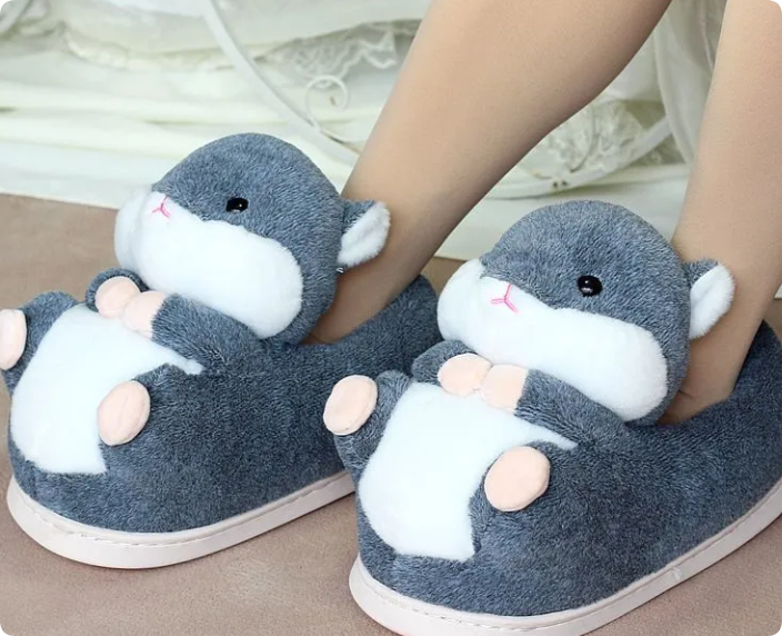 Cotton Slippers With Warm Plush Heel Padding foto 2