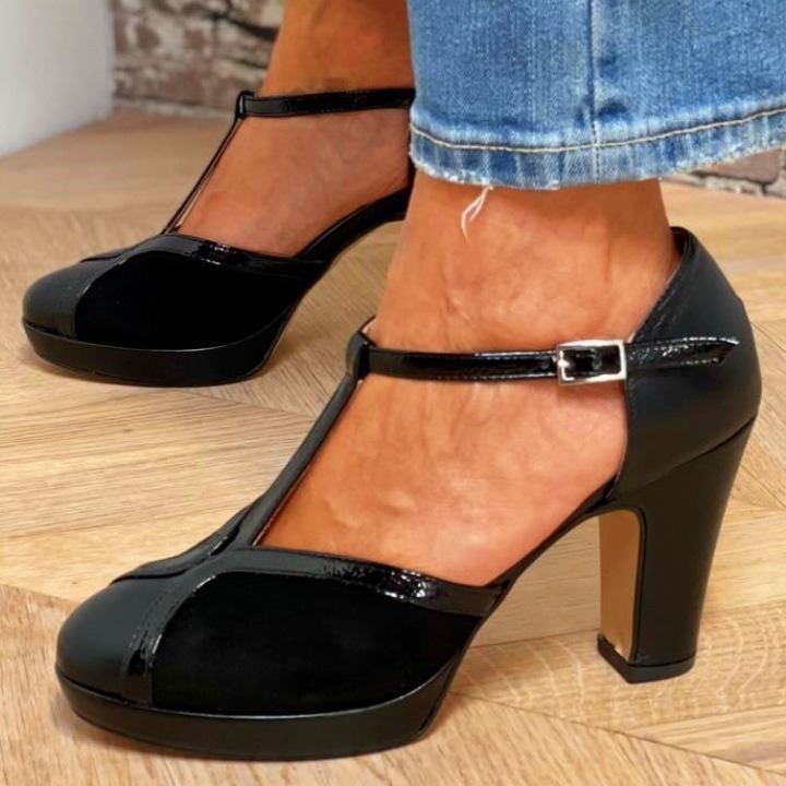 Womens Fashionable High-Heel Round-Toe Plus-Size Pumps foto 4