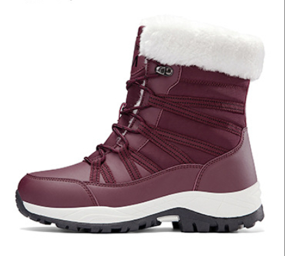 Winter Fleece-lined Thicker Non-slip Cotton-padded Shoes Outdoor Middle Boots foto 4