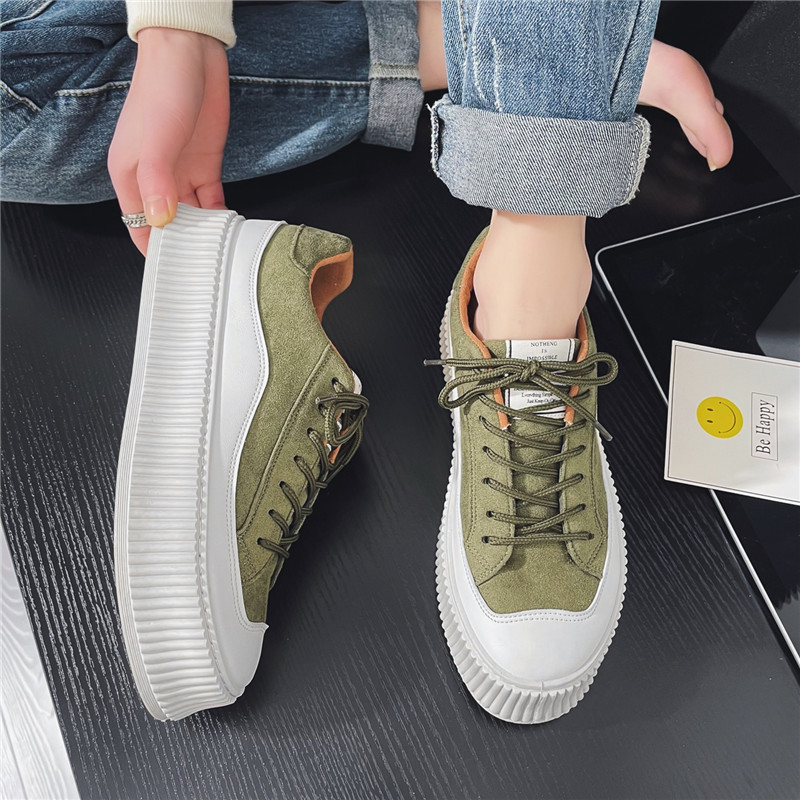 Hong Kong Style Thick Bottom Height Increasing Canvas Shoes