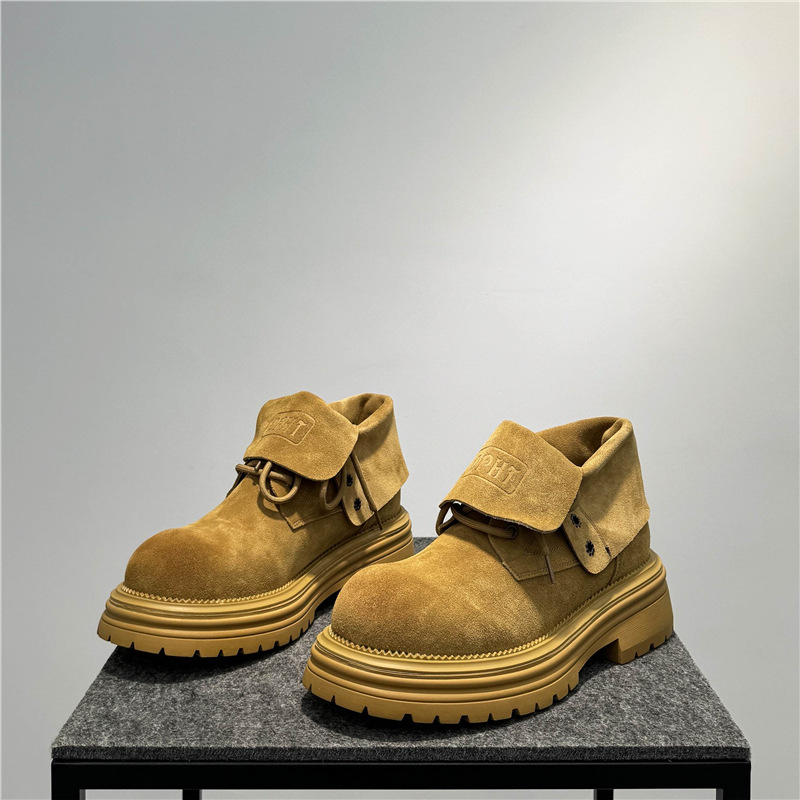 Retro Distressed Worker All-match Thick-soled Two-way Boots foto 2