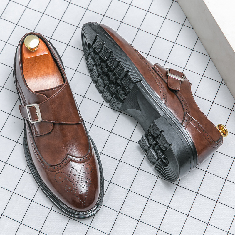 Casual British Pointed Toe Business Formal Wear Working Height-increasing Shoes foto 4