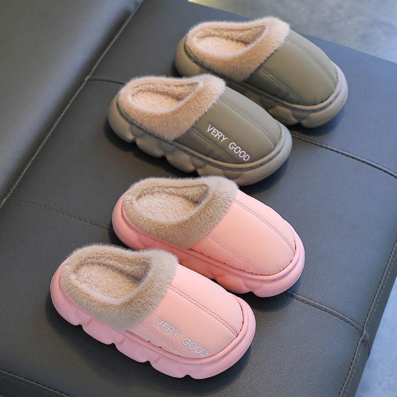 Winter Anti-slip Waterproof Cotton Slippers For Children foto 4