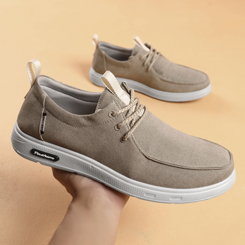 Men's Cloth Shoes Versatile Soft Bottom Lace Up Leisure Sports foto 2