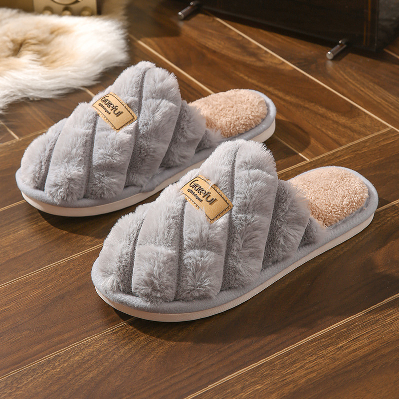 Cute Thick Bottom Interior Home Non-slip Plush Warm Cotton Slippers foto 4