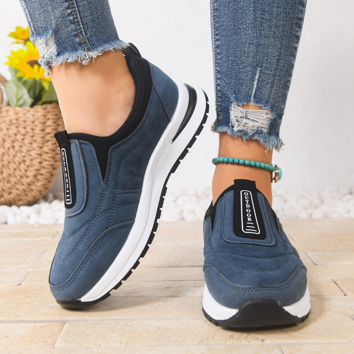 Womens Casual Plus-size Comfortable Slip-on Running Shoes foto 2