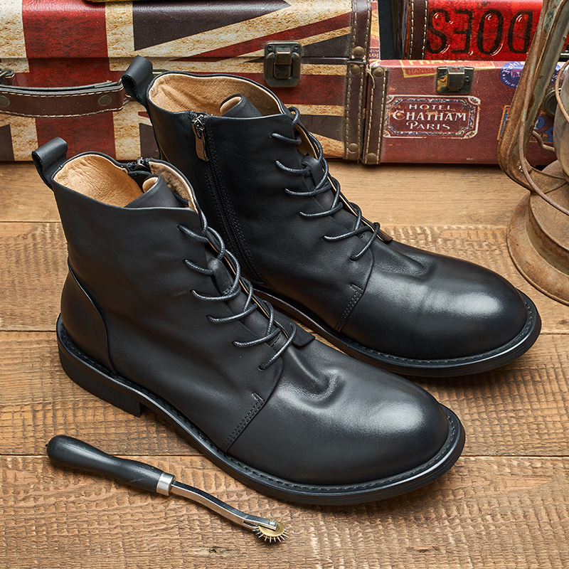 Men's Cowhide Vintage Handmade Martin Boots foto 4