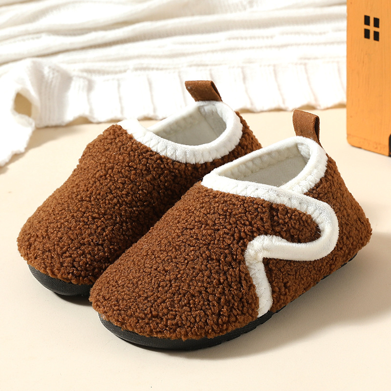 Autumn And Winter Children's Cotton Slippers With Fleece, Anti-slip Soft Sole foto 3