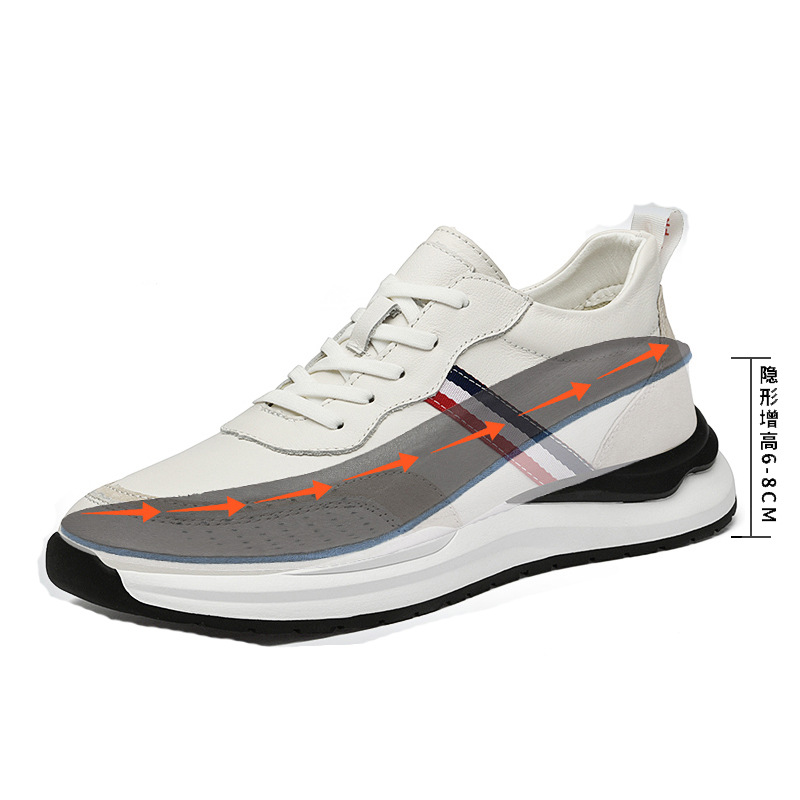 Male Invisibly Heightened Shoes 8cm Platform White Shoes foto 4