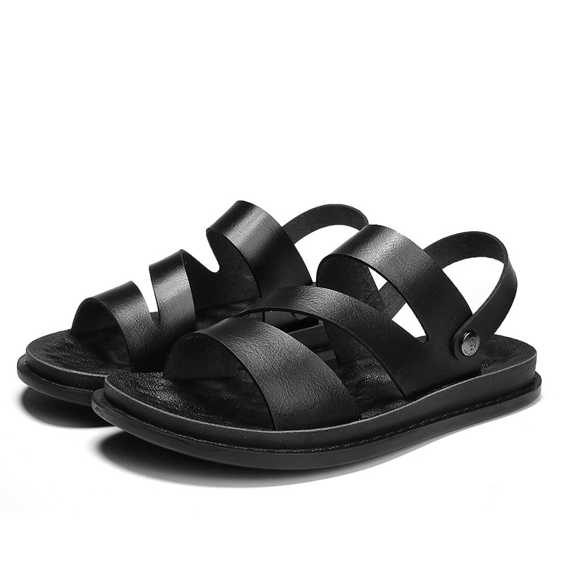 Men's Fashion Casual Outdoor Driving Dual-purpose Leather Beach Sandals foto 2
