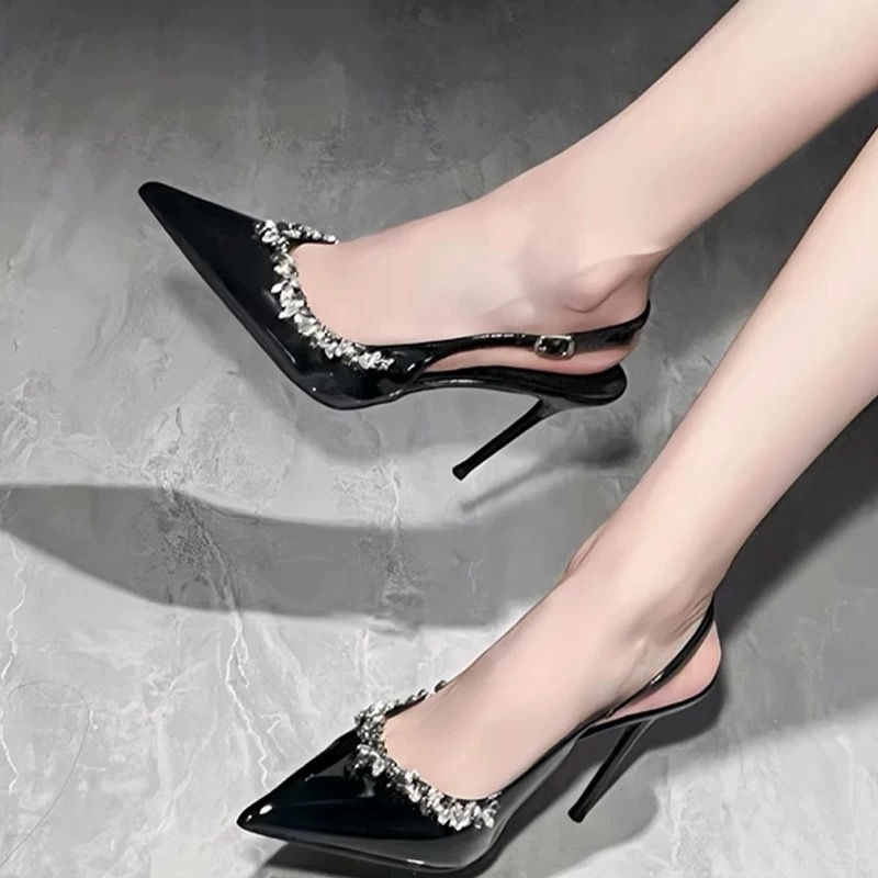 Special-interest Design Rhinestone Trim High Heels For Women foto 4