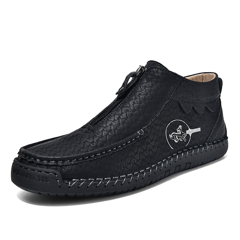 Slip-on Men's Leather Shoes Low-top Plus Size Loafers foto 3